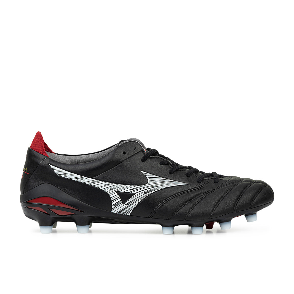 MIZUNO MORELIA NEO V JAPAN FG - BLACK/WHITE/CHINESE RED