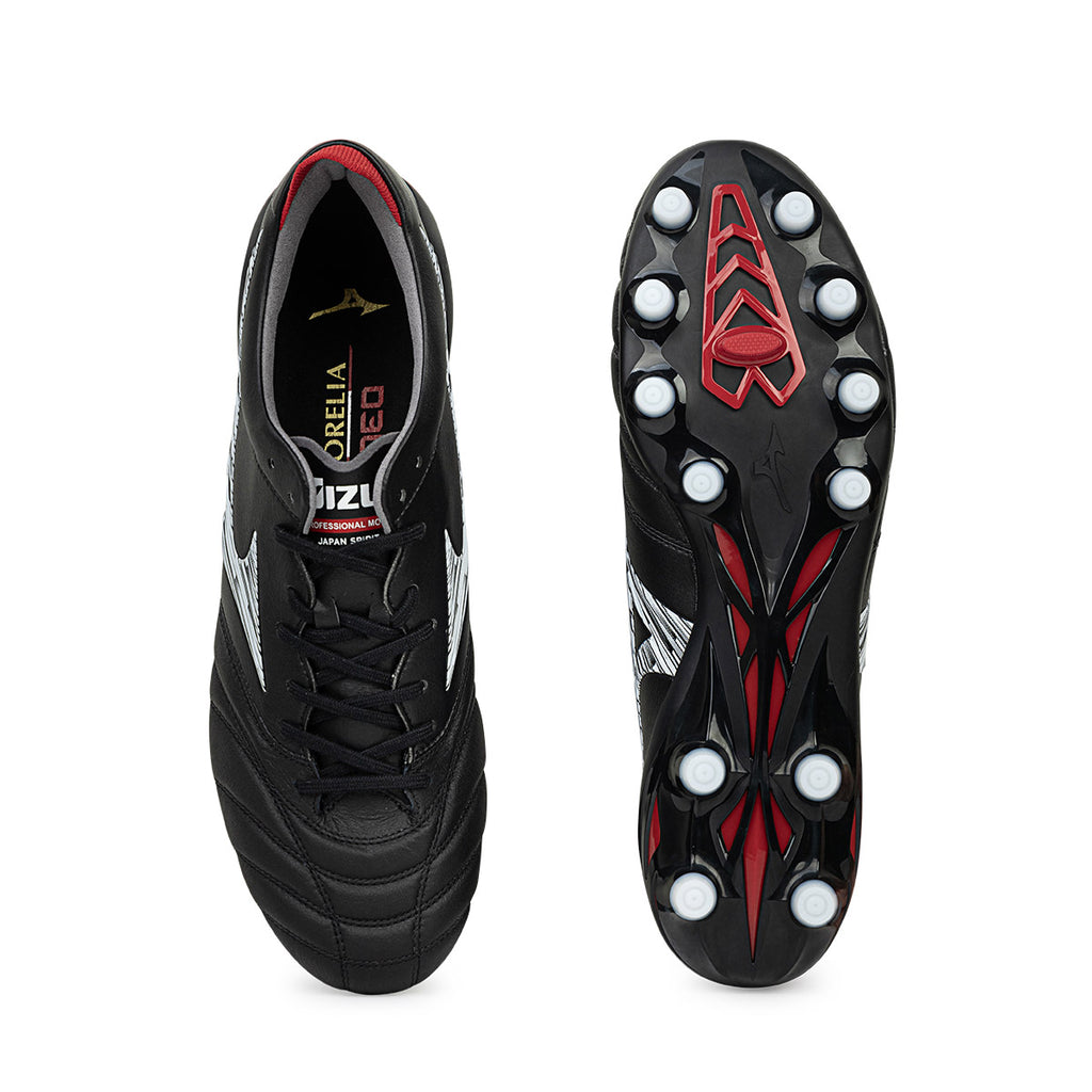 MIZUNO MORELIA NEO V JAPAN FG - BLACK/WHITE/CHINESE RED