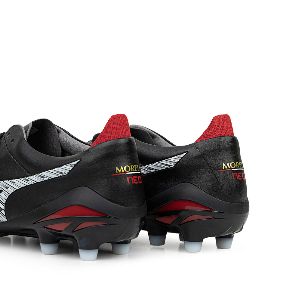 MIZUNO MORELIA NEO V JAPAN FG - BLACK/WHITE/CHINESE RED