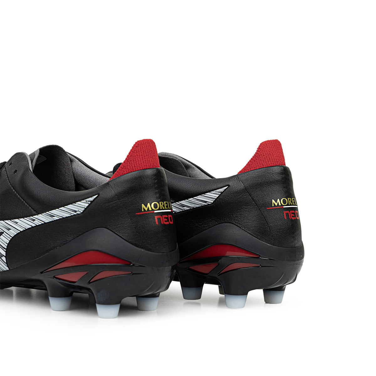 MIZUNO MORELIA NEO V JAPAN FG - BLACK/WHITE/CHINESE RED