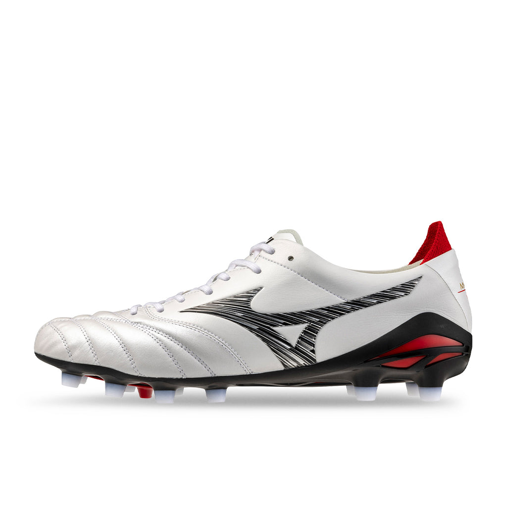 MIZUNO MORELIA NEO V JAPAN FG - WHITE/BLACK/CHINESE RED