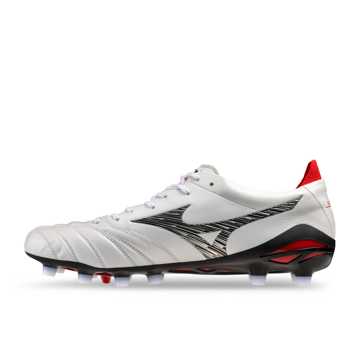 MIZUNO MORELIA NEO V JAPAN FG - WHITE/BLACK/CHINESE RED