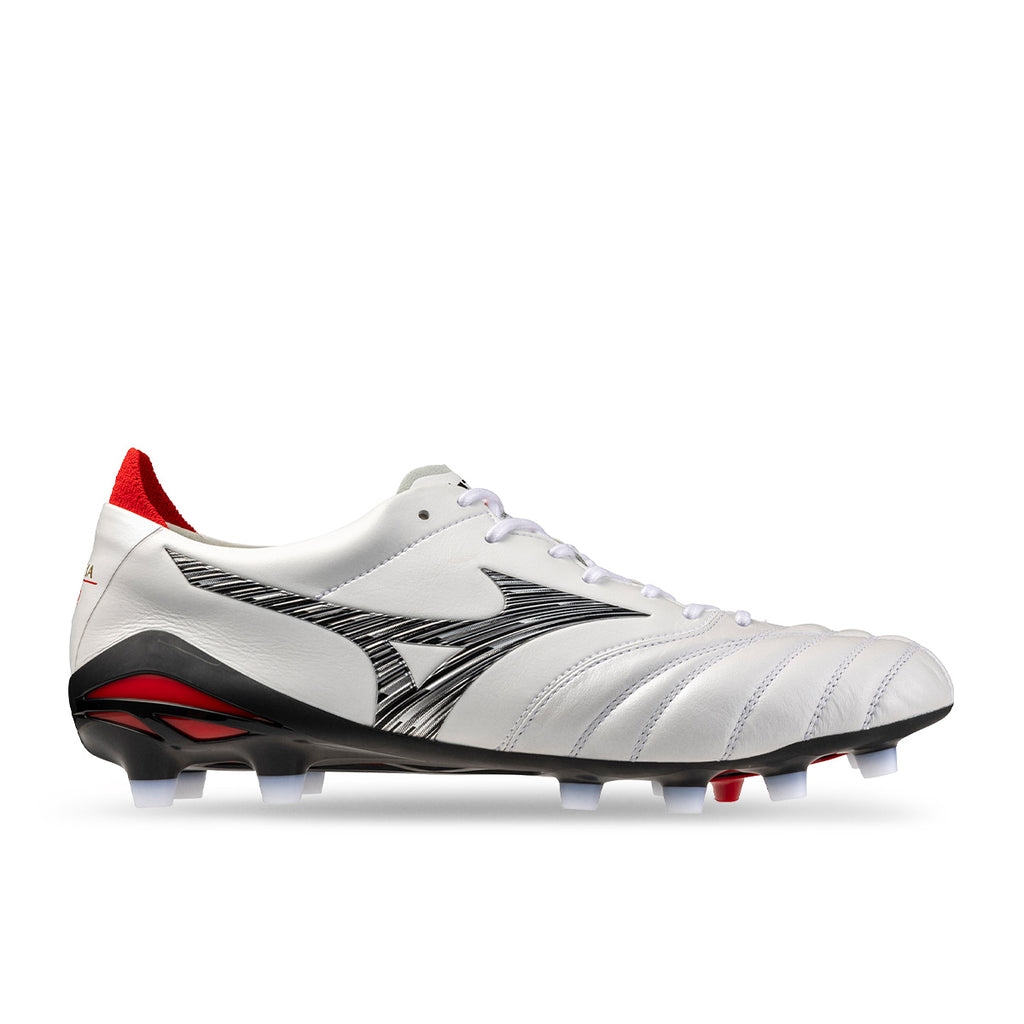 MIZUNO MORELIA NEO V JAPAN FG - WHITE/BLACK/CHINESE RED