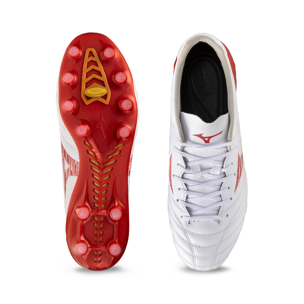MIZUNO MONARCIDA NEO III PRO FG - WHITE/MORELIA 40TH RED