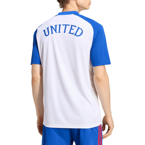 ADIDAS MANCHESTER UNITED 2026/2027 PRE SHIRT - WHITE/TEAM ROYAL BLUE