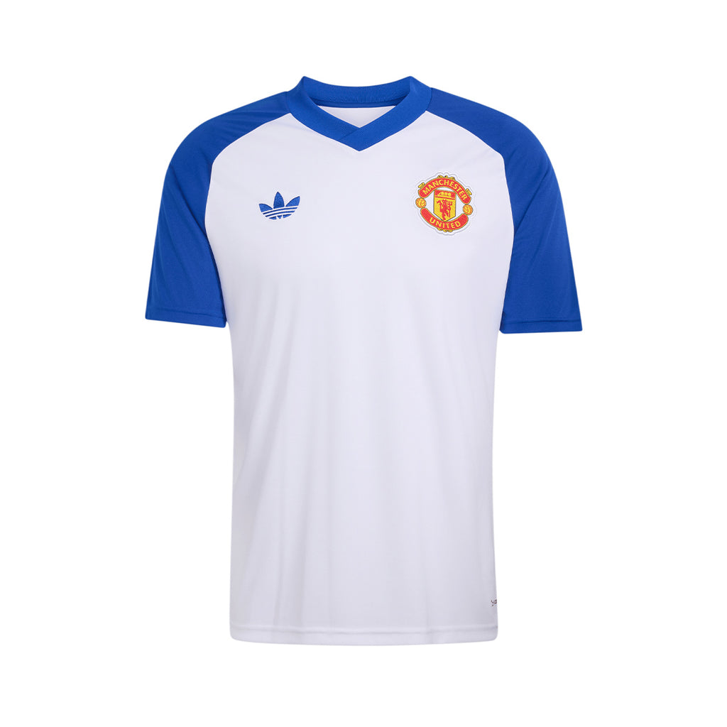 ADIDAS MANCHESTER UNITED 2026/2027 PRE SHIRT - WHITE/TEAM ROYAL BLUE