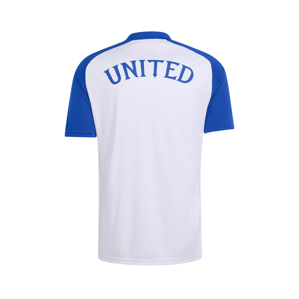 ADIDAS MANCHESTER UNITED 2026/2027 PRE SHIRT - WHITE/TEAM ROYAL BLUE