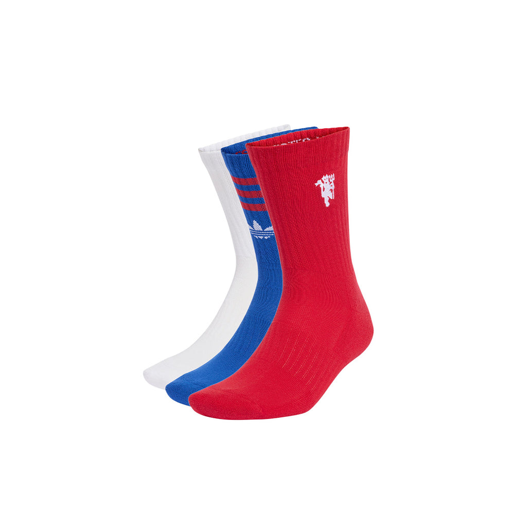 ADIDAS MANCHESTER UNITED 2026/2027 SOCKS 3 PAIRS - MUFC RED/TEAM ROYAL BLUE/WHITE