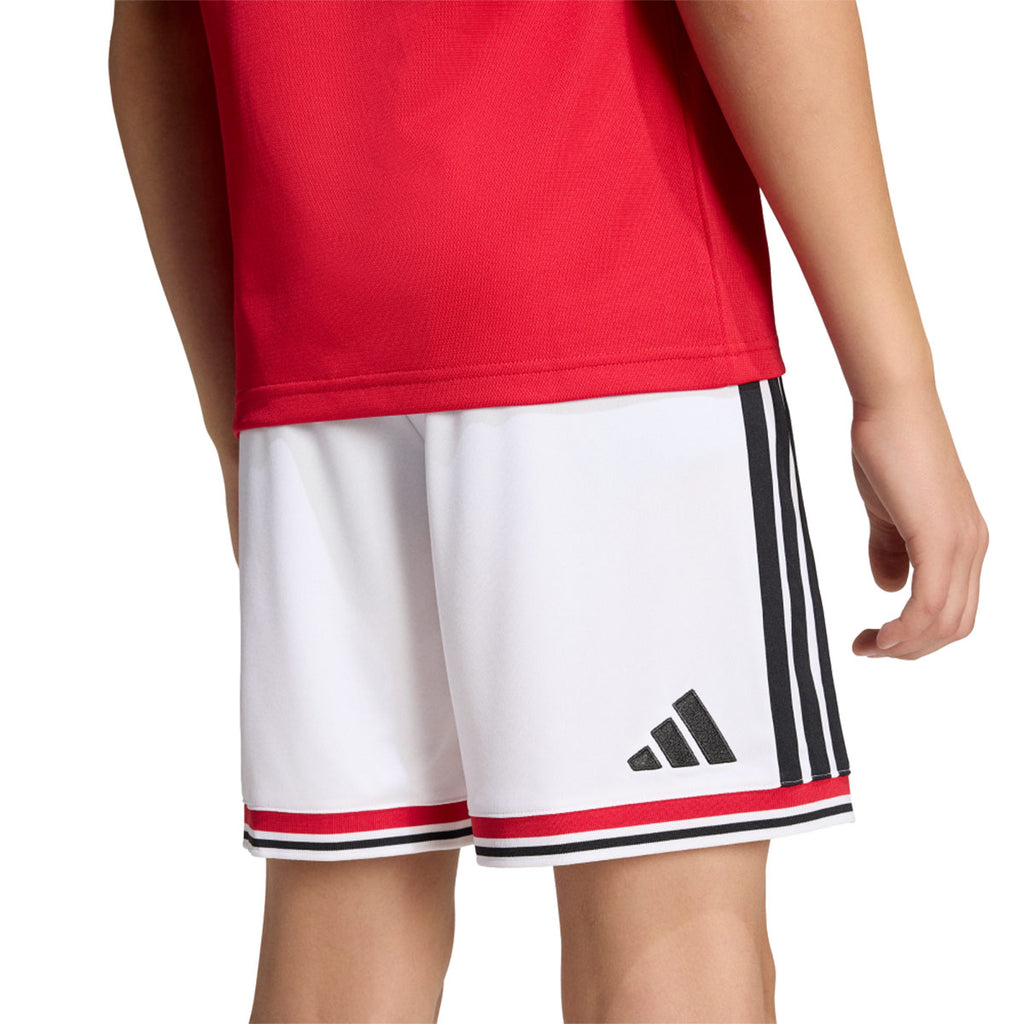 ADIDAS MANCHESTER UNITED 2026/2027 HOME KIDS SHORTS - WHITE