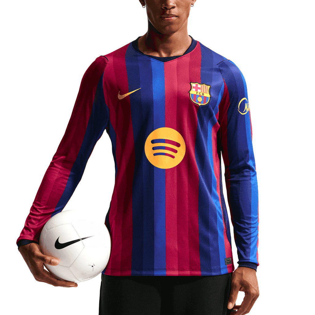 NIKE BARCELONA 2026/2027 HOME REPLICA LONG SLEEVE JERSEY - DEEP GARNET/BLUE VOID/MINERAL YELLOW