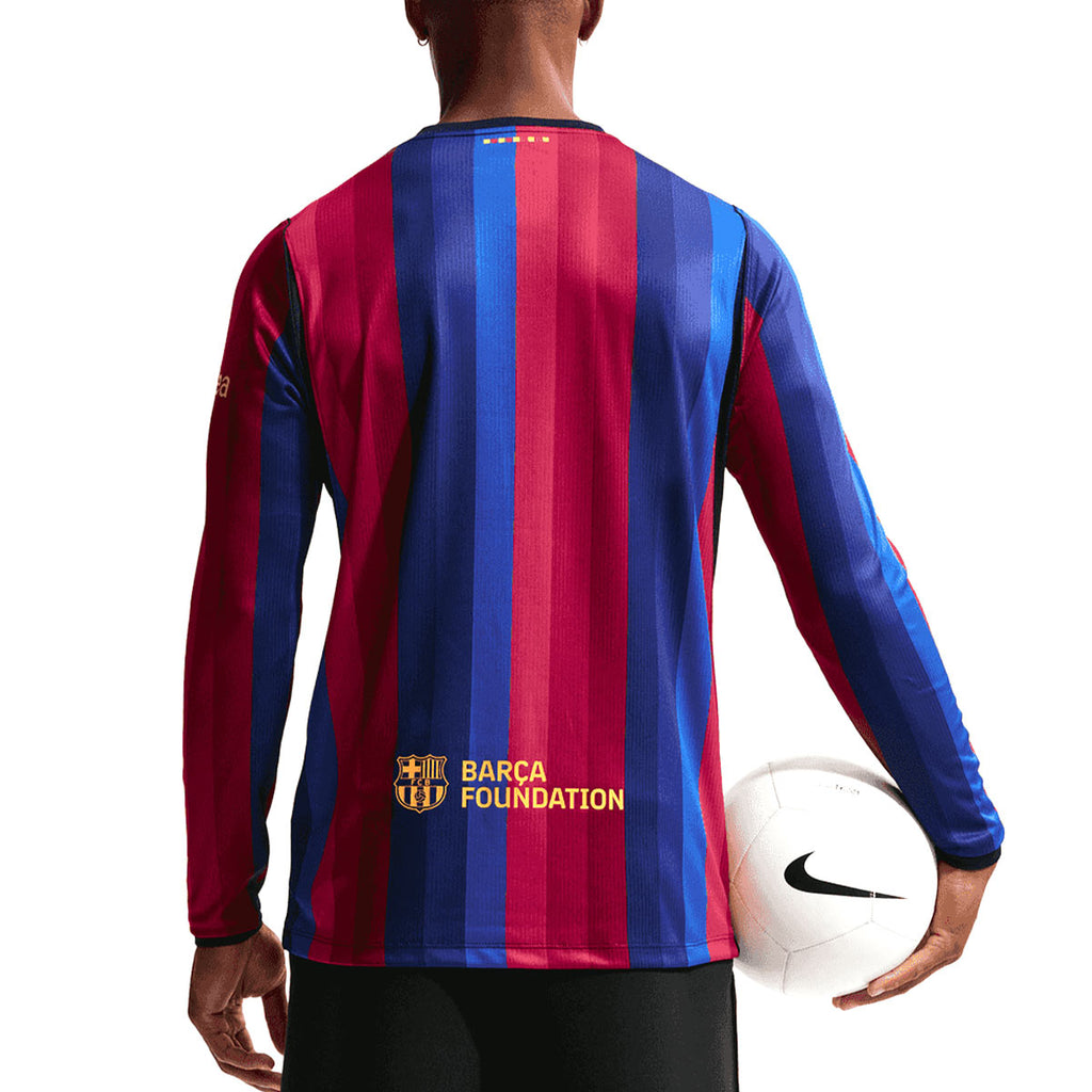 NIKE BARCELONA 2026/2027 HOME REPLICA LONG SLEEVE JERSEY - DEEP GARNET/BLUE VOID/MINERAL YELLOW