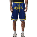 NIKE BRAZIL JORDAN P6 MESH DIAMOND SHORTS - OLD ROYAL/YELLOW PULSE