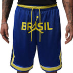 NIKE BRAZIL JORDAN P6 MESH DIAMOND SHORTS - OLD ROYAL/YELLOW PULSE