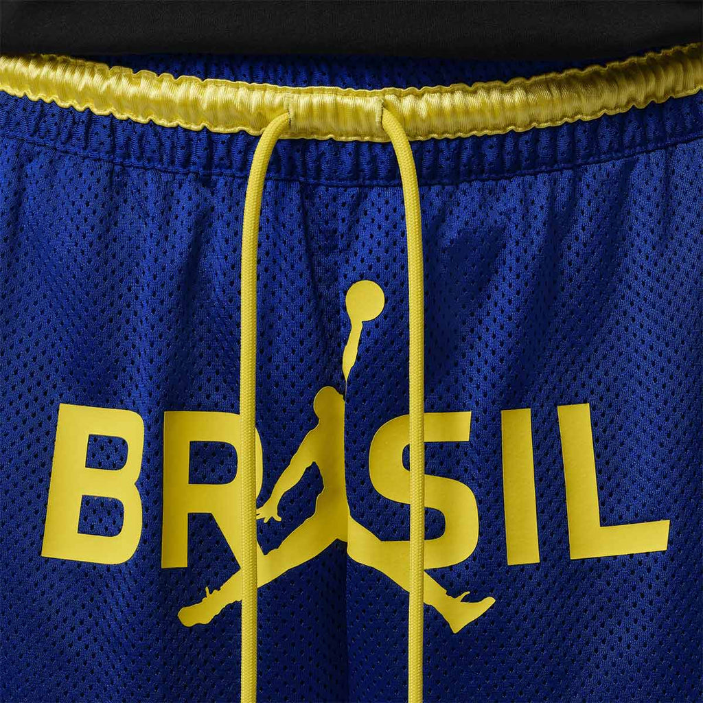 NIKE BRAZIL JORDAN P6 MESH DIAMOND SHORTS - OLD ROYAL/YELLOW PULSE