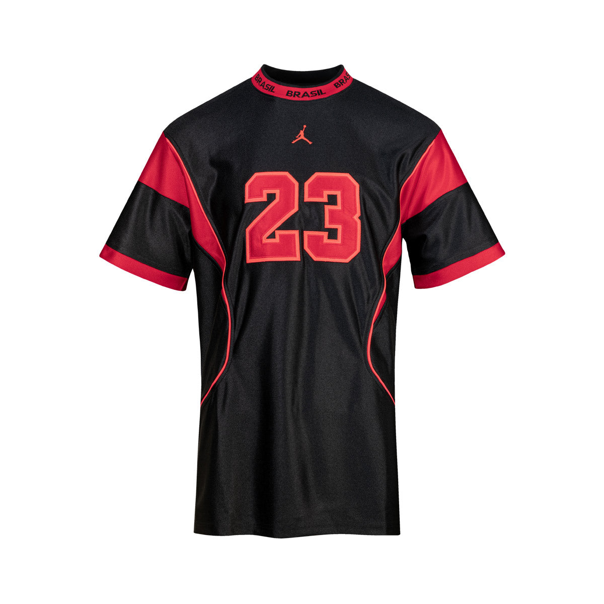 NIKE BRAZIL JORDAN P6 WOMEN RETRO CREW SS TEE - BLACK/UNIVERSITY RED