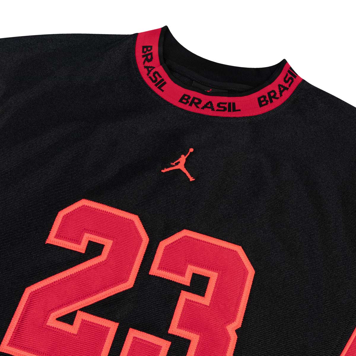 NIKE BRAZIL JORDAN P6 WOMEN RETRO CREW SS TEE - BLACK/UNIVERSITY RED