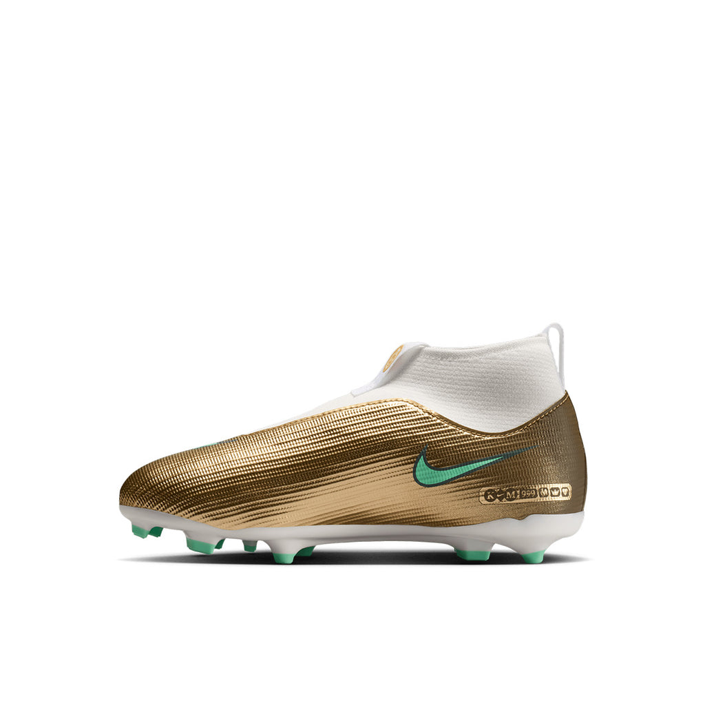 NIKE JR MERCURIAL SUPERFLY 11 ACADEMY KM FG/MG - METALLIC GOLD/GREEN GLOW