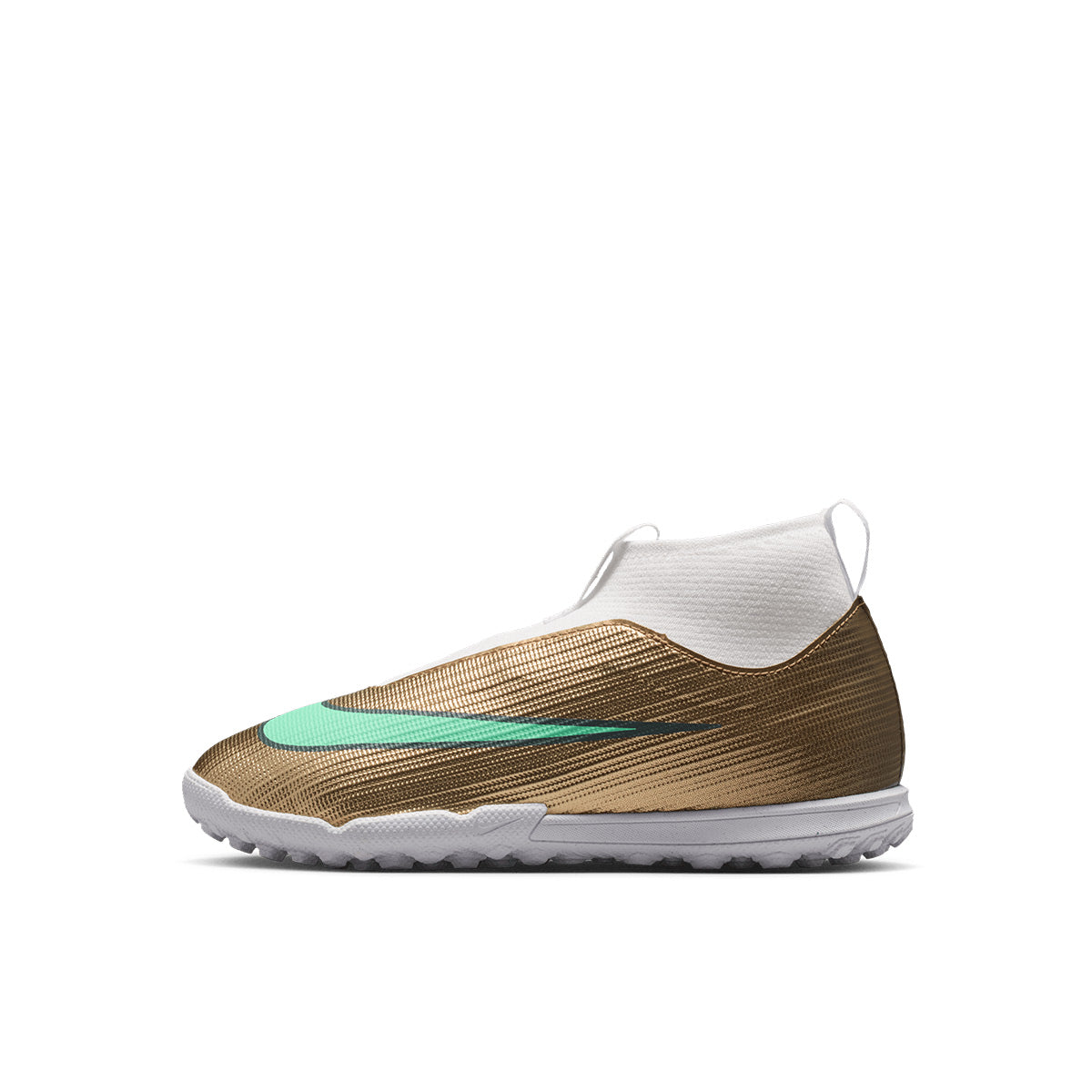 NIKE JR MERCURIAL SUPERFLY 11 ACADEMY KM TF - METALLIC GOLD/GREEN GLOW