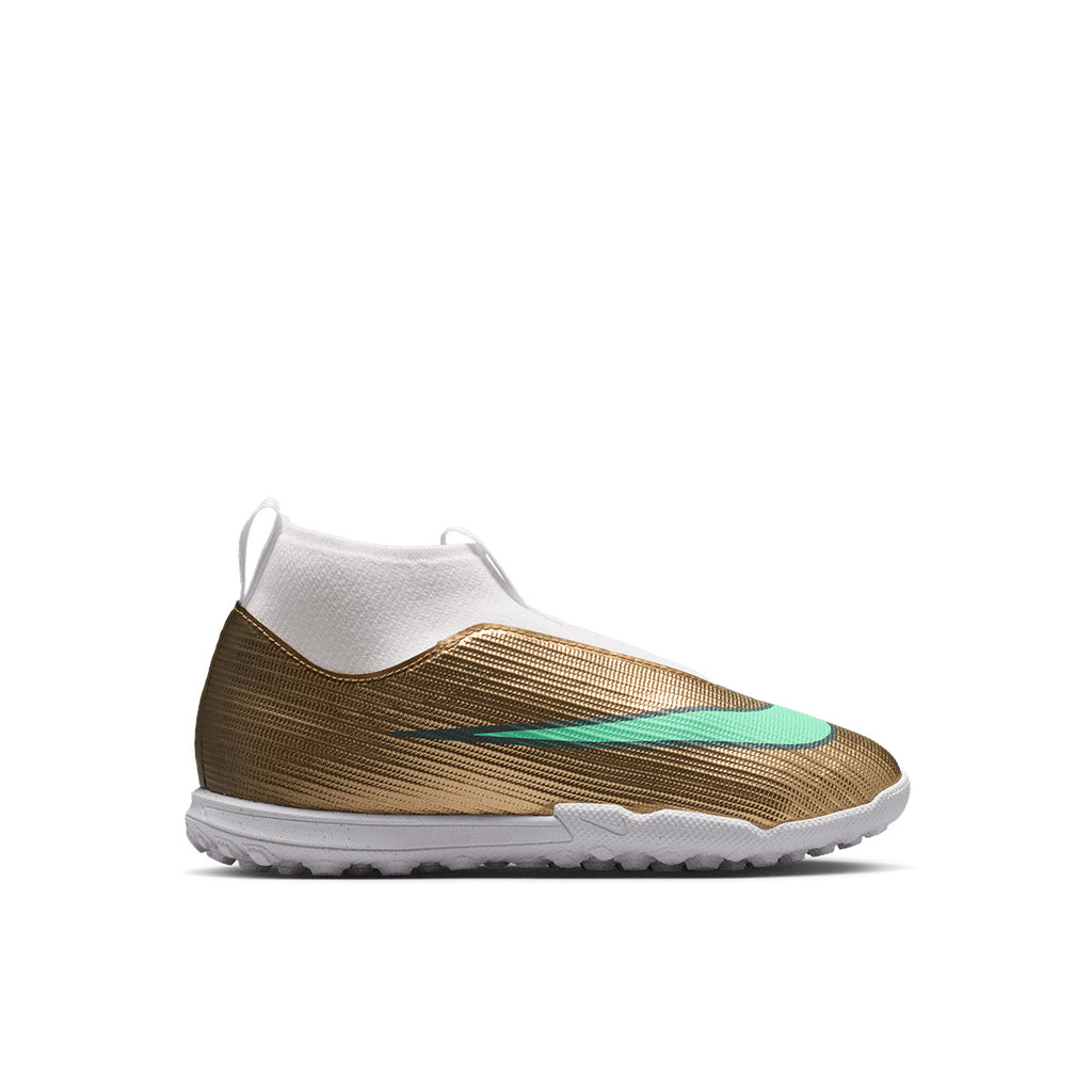 NIKE JR MERCURIAL SUPERFLY 11 ACADEMY KM TF - METALLIC GOLD/GREEN GLOW