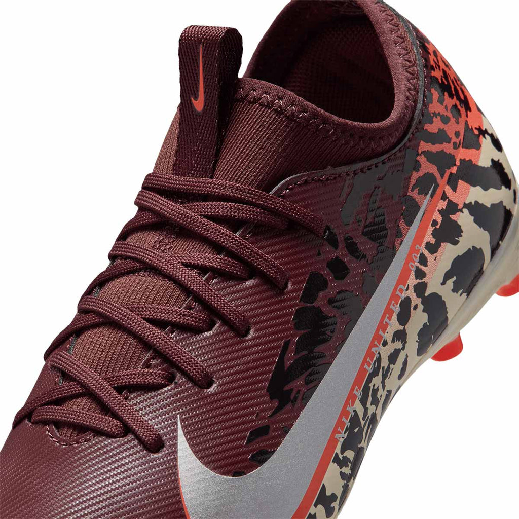 NIKE JR MERCURIAL VAPOR 16 ACADEMY NU3 FG/MG - BURGUNDY CRUSH/METALLIC SILVER
