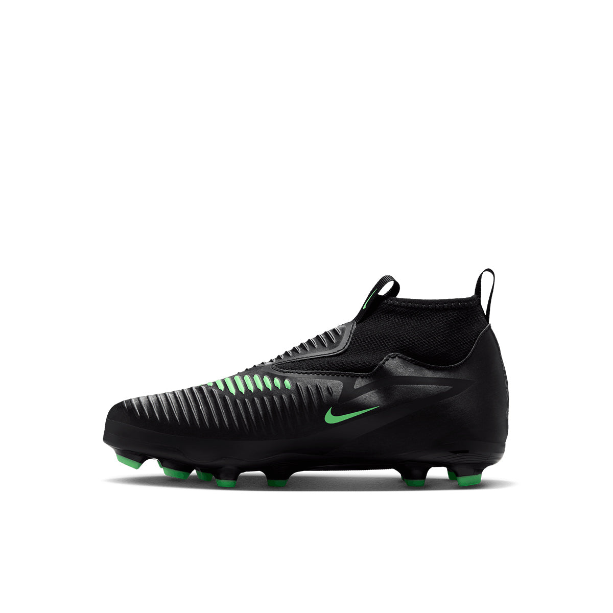 NIKE JR PHANTOM 6 HIGH ACADEMY FG/MG - BLACK/ILLUSION GREEN/BLACK