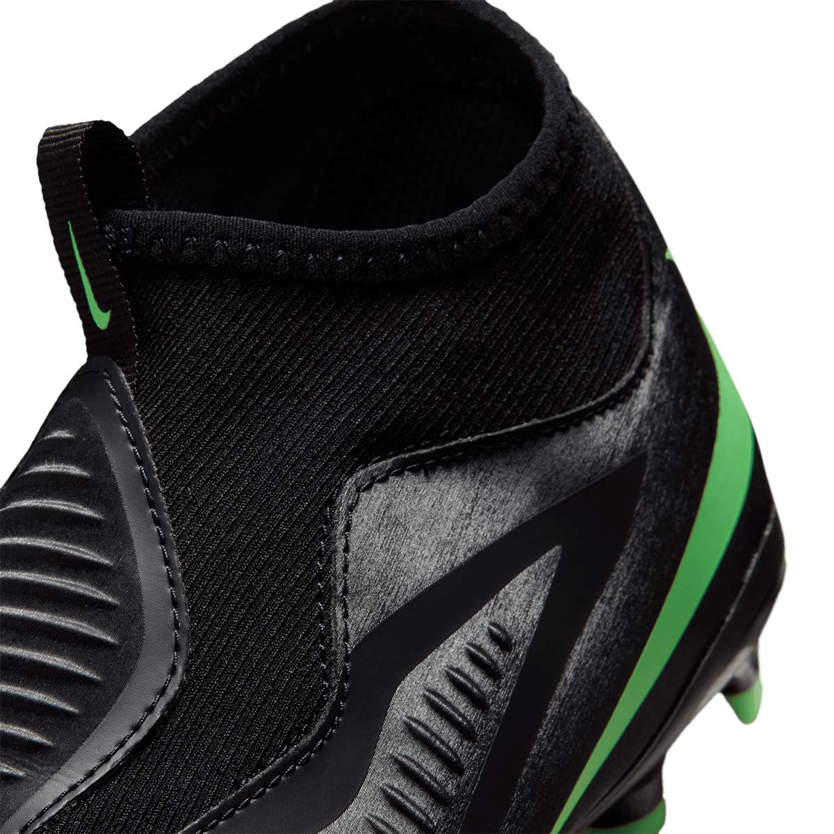 NIKE JR PHANTOM 6 HIGH ACADEMY FG/MG - BLACK/ILLUSION GREEN/BLACK
