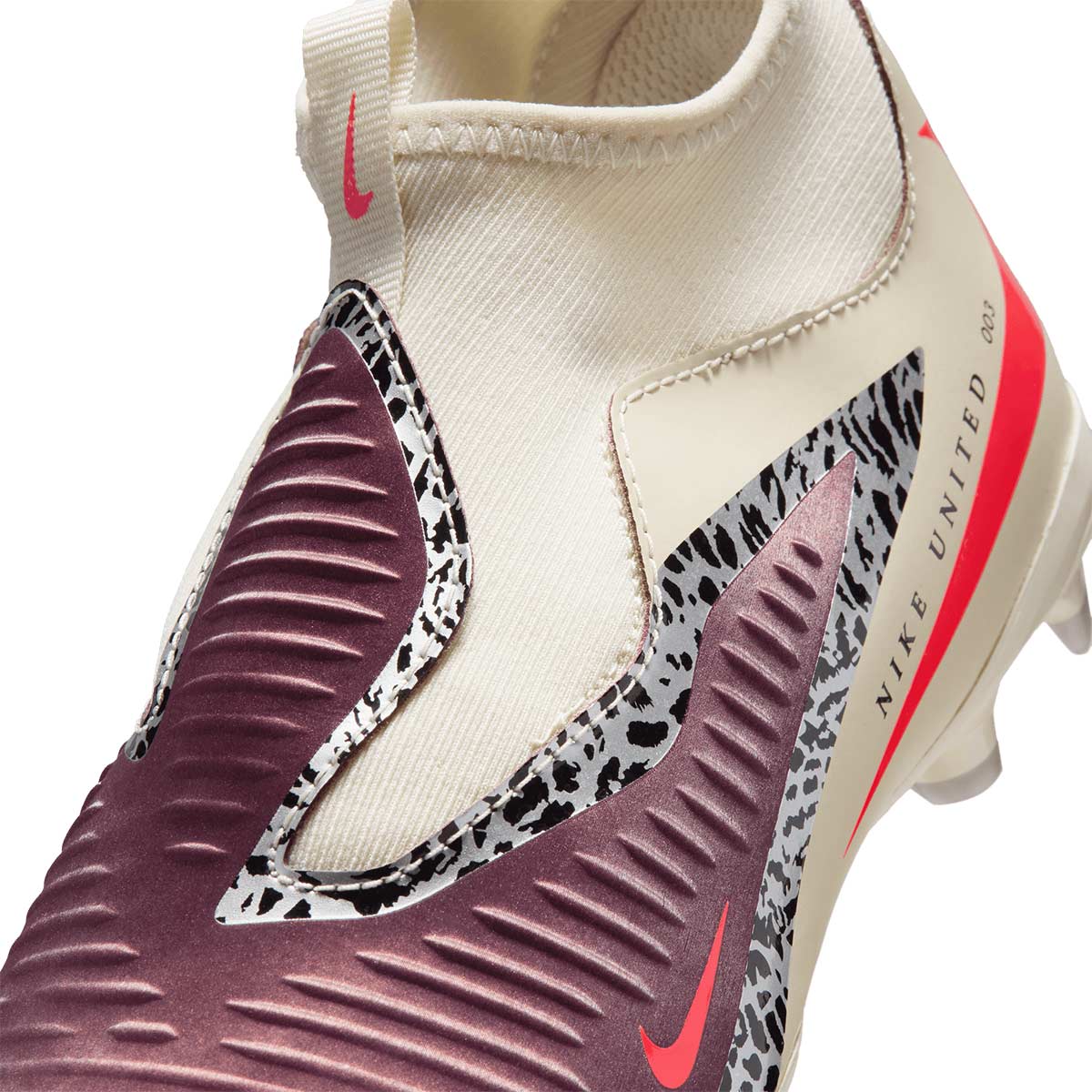 NIKE JR PHANTOM 6 HIGH ACADEMY NU3 FG/MG - BURGUNDY CRUSH/UNIVERSITY RED/FOSSIL