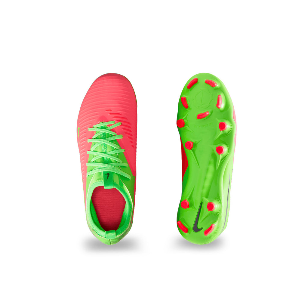 NIKE JR PHANTOM 6 LOW ACADEMY ERLING HAALAND FG/MG - HOT PUNCH/BLACK/GREEN STRIKE