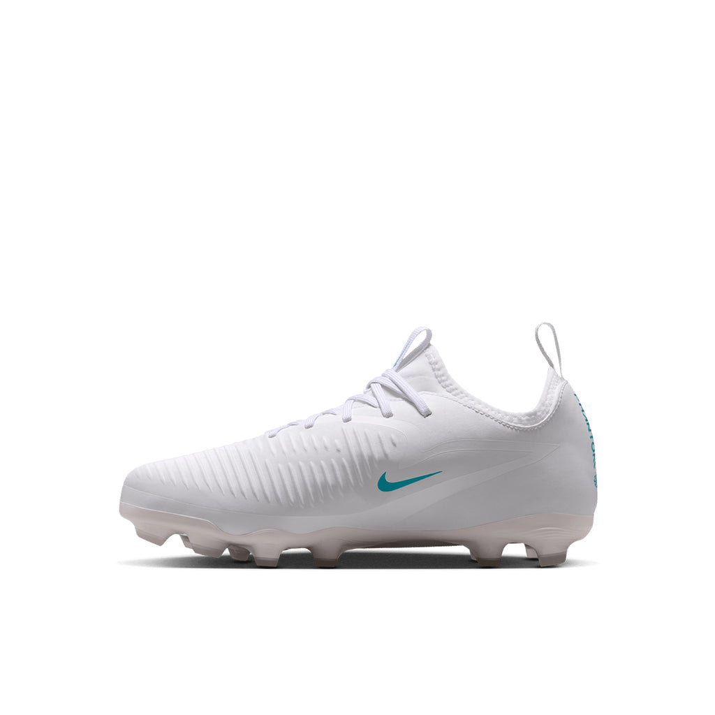 NIKE JR PHANTOM 6 LOW ACADEMY FG/MG - WHITE/DUSTY CACTUS/WHITE
