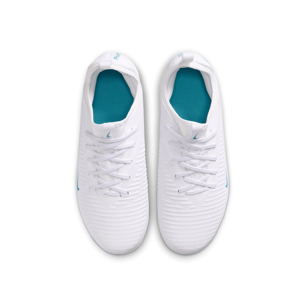 NIKE JR PHANTOM 6 LOW ACADEMY FG/MG - WHITE/DUSTY CACTUS/WHITE
