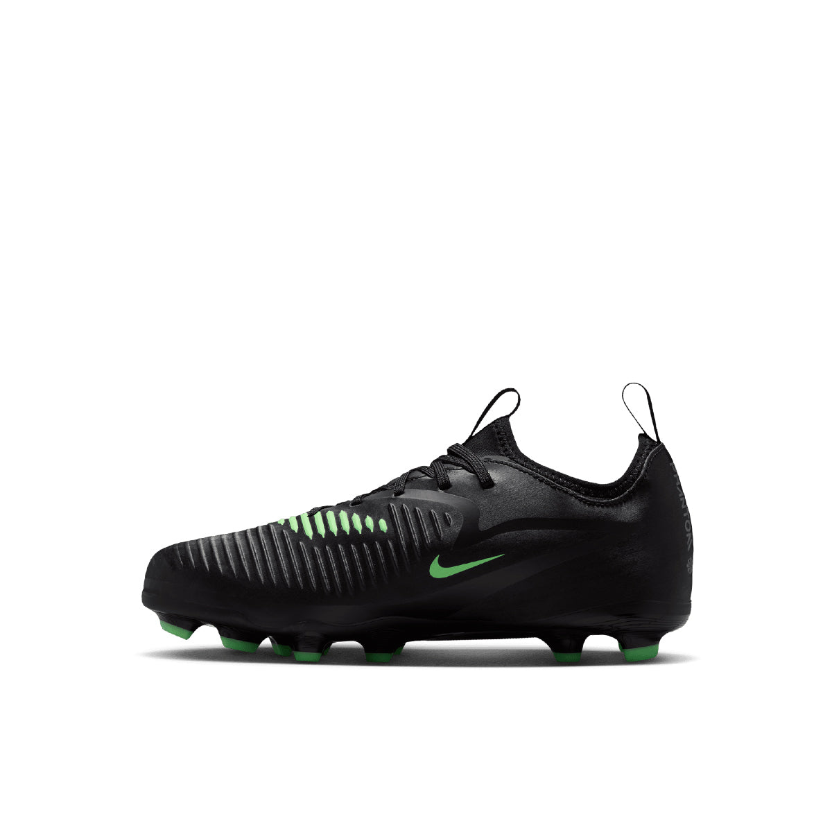 NIKE JR PHANTOM 6 LOW ACADEMY FG/MG - BLACK/ILLUSION GREEN/BLACK