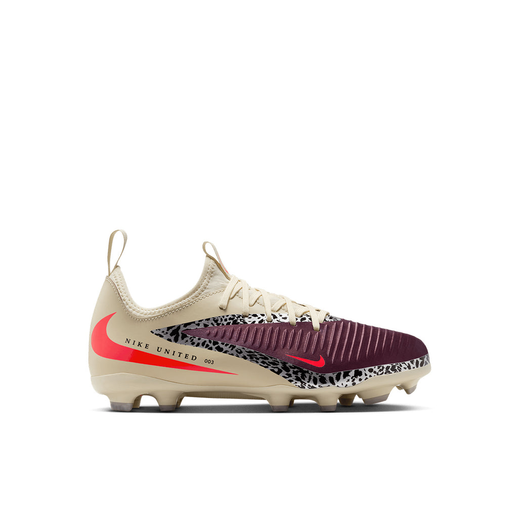 NIKE JR PHANTOM 6 LOW ACADEMY NU3 FG/MG - BURGUNDY CRUSH/UNIVERSITY RED/FOSSIL