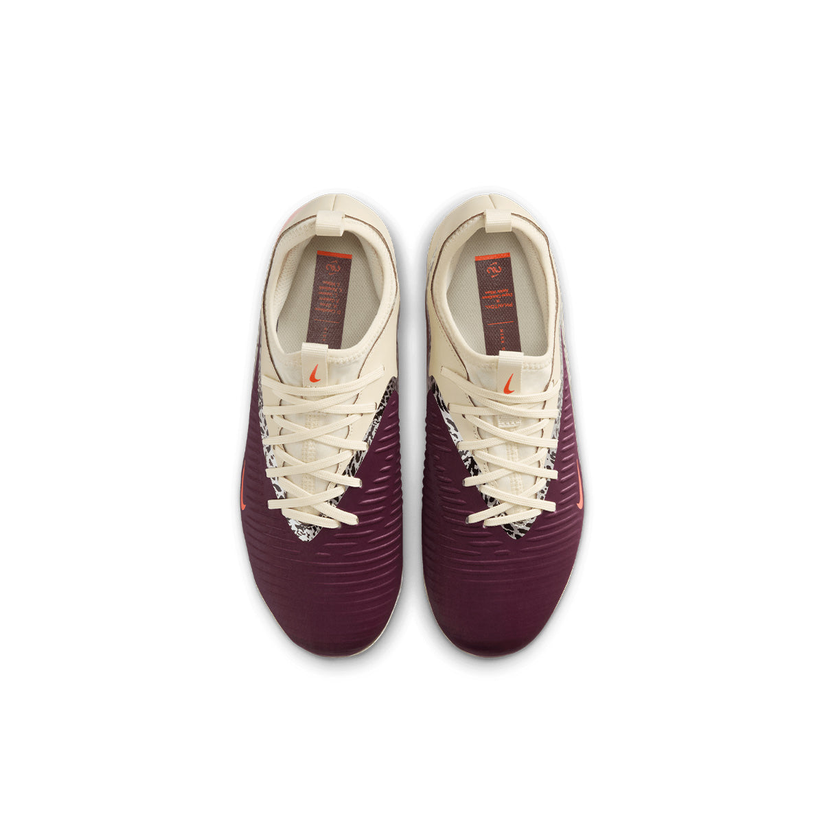 NIKE JR PHANTOM 6 LOW ACADEMY NU3 FG/MG - BURGUNDY CRUSH/UNIVERSITY RED/FOSSIL