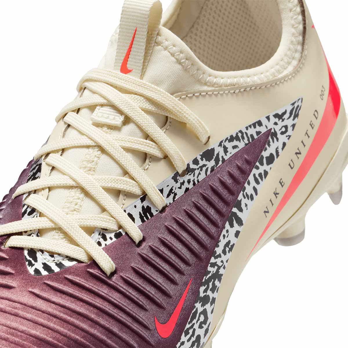 NIKE JR PHANTOM 6 LOW ACADEMY NU3 FG/MG - BURGUNDY CRUSH/UNIVERSITY RED/FOSSIL