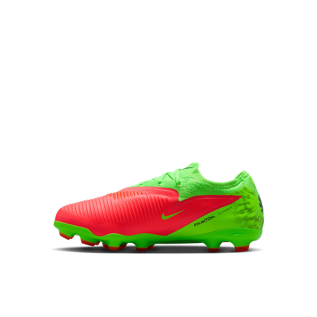 NIKE JR PHANTOM 6 LOW PRO ERLING HAALAND FG/MG - HOT PUNCH/BLACK/GREEN STRIKE