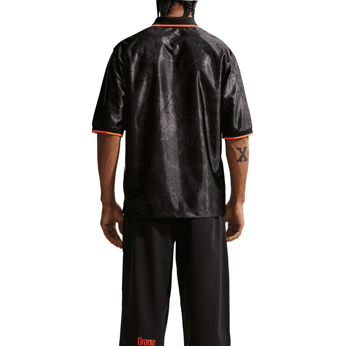 NIKE NETHERLANDS ENERGY SS TOP JERSEY - BLACK/HYPER CRIMSON/HYPER CRIMSON