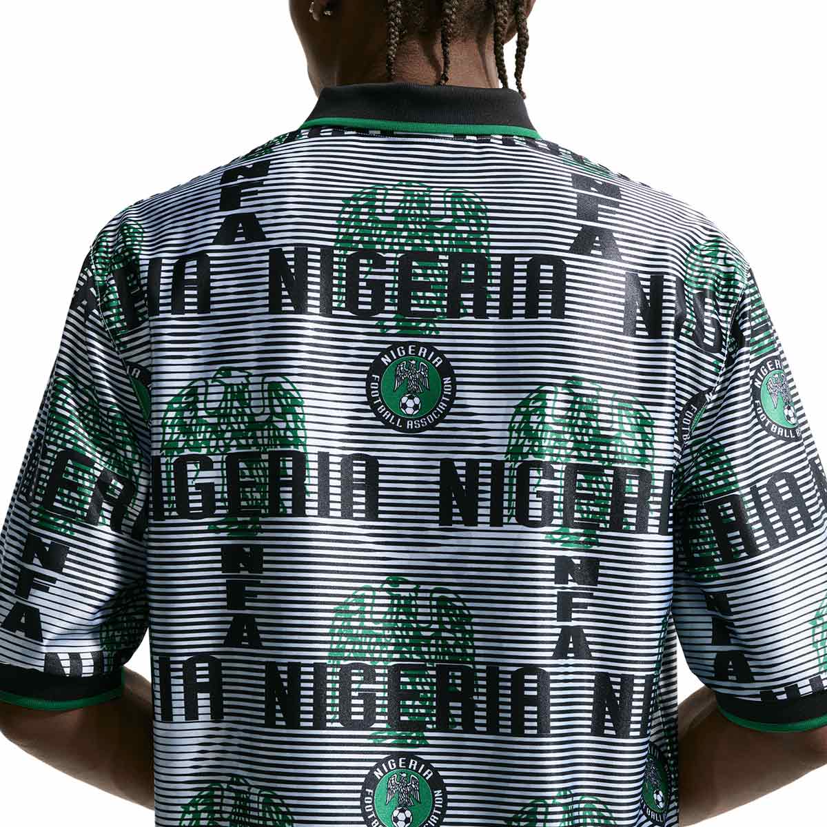 NIKE NIGERIA ENERGY SS TOP JERSEY - WHITE/BLACK/PINE GREEN/ELECTRIC GREEN