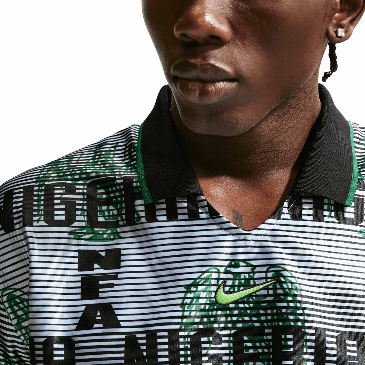 NIKE NIGERIA ENERGY SS TOP JERSEY - WHITE/BLACK/PINE GREEN/ELECTRIC GREEN