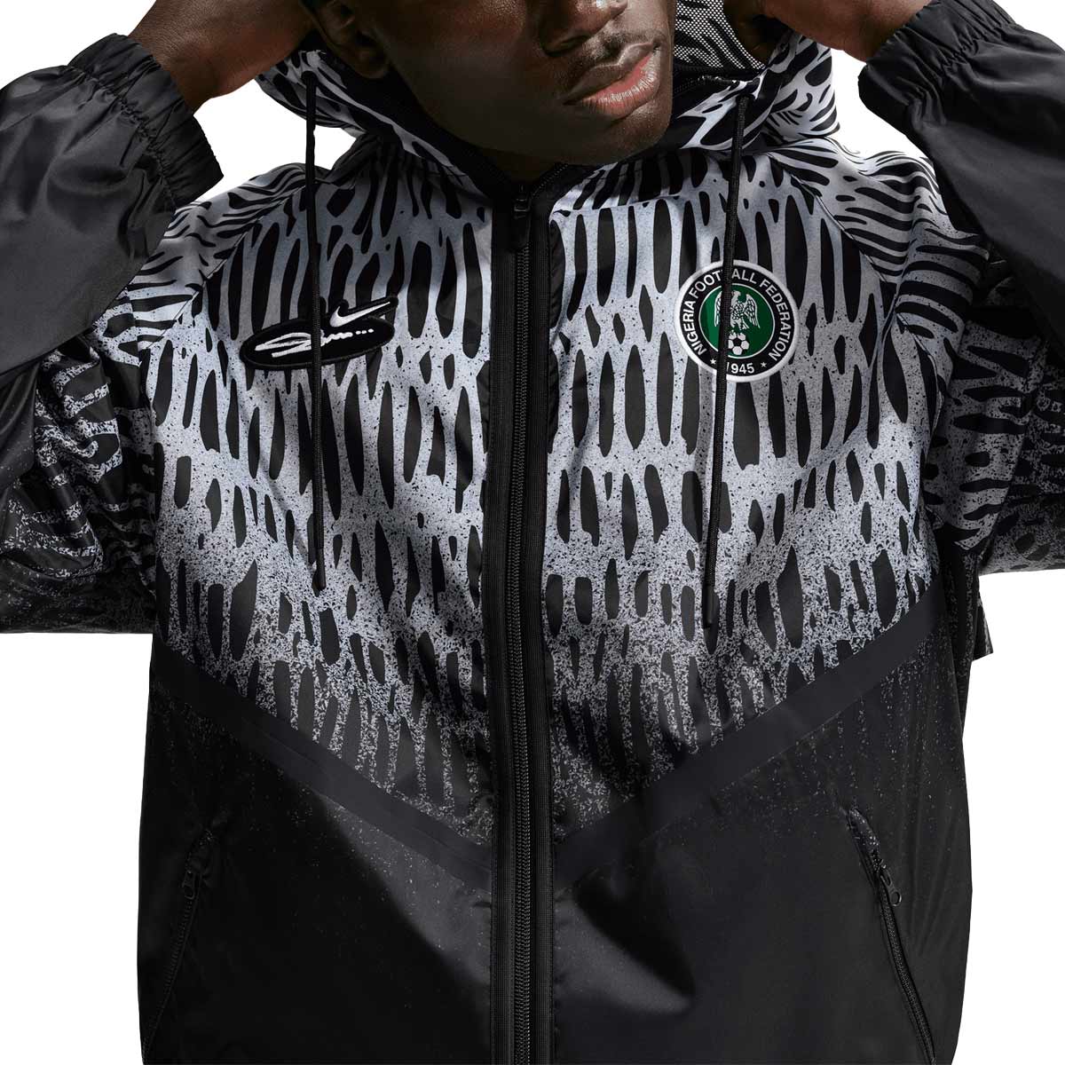 NIKE NIGERIA X SLAWN KMD ANTHEM JACKET X2 SE - BLACK/WHITE
