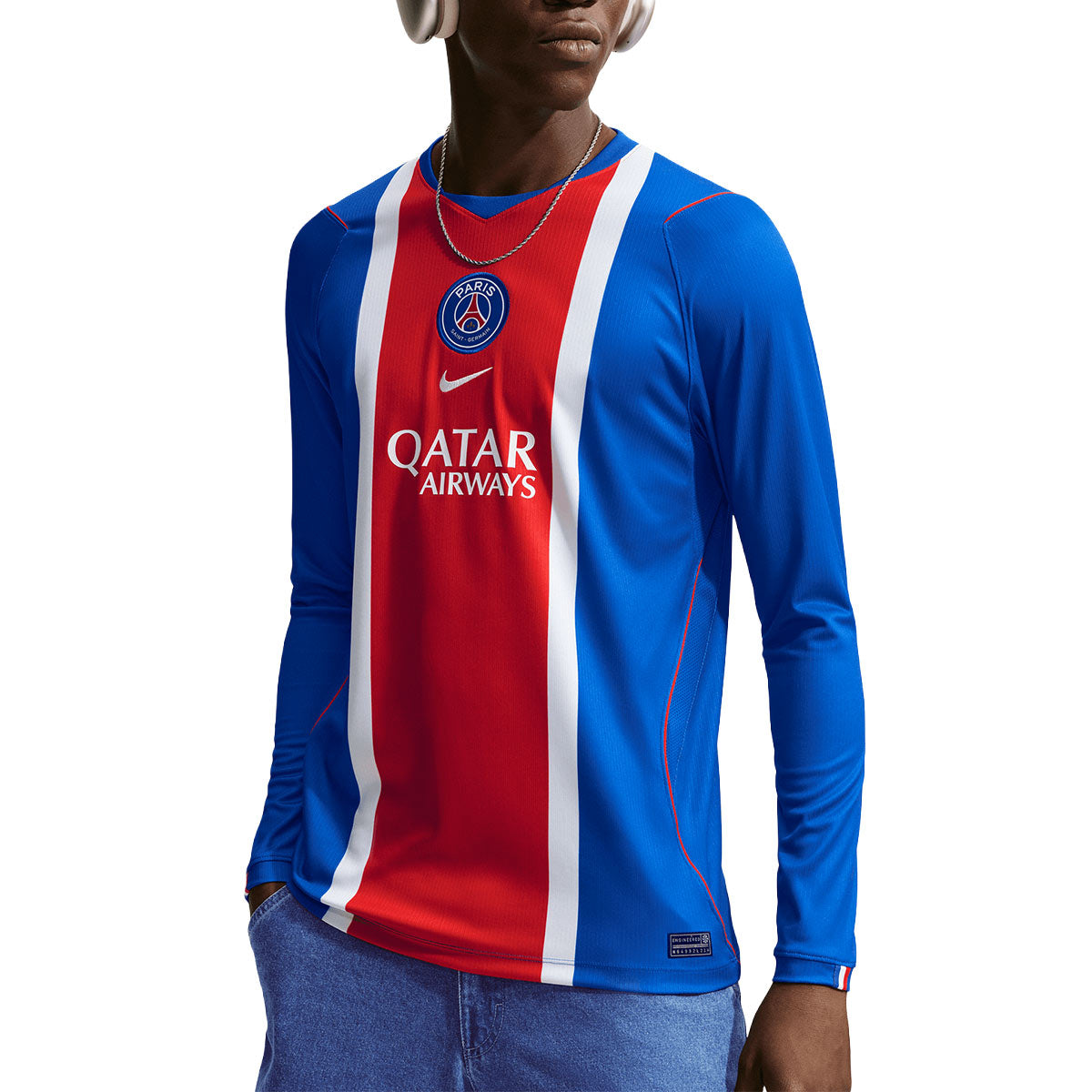 NIKE PARIS SAINT GERMAIN 2026/2027 HOME REPLICA LONG SLEEVE JERSEY - OLD ROYAL/WHITE/UNIVERSITY RED/WHITE