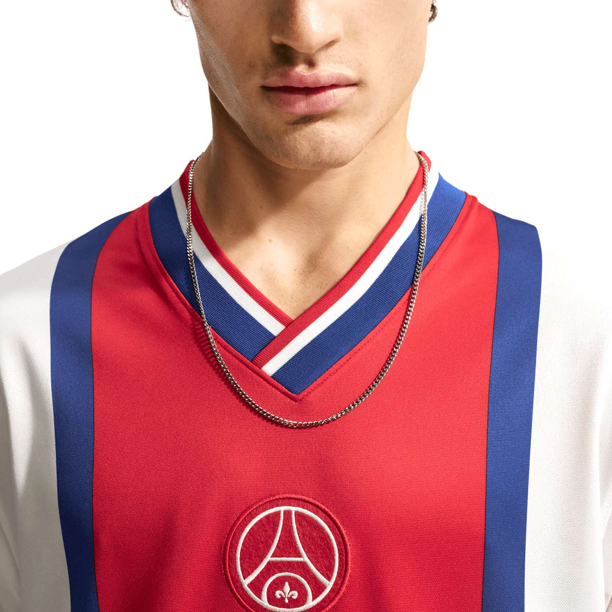 NIKE PARIS SAINT GERMAIN AWAY ENERGY LONG SLEEVE JERSEY - SAIL/UNIVERSITY RED/UNIVERSITY RED