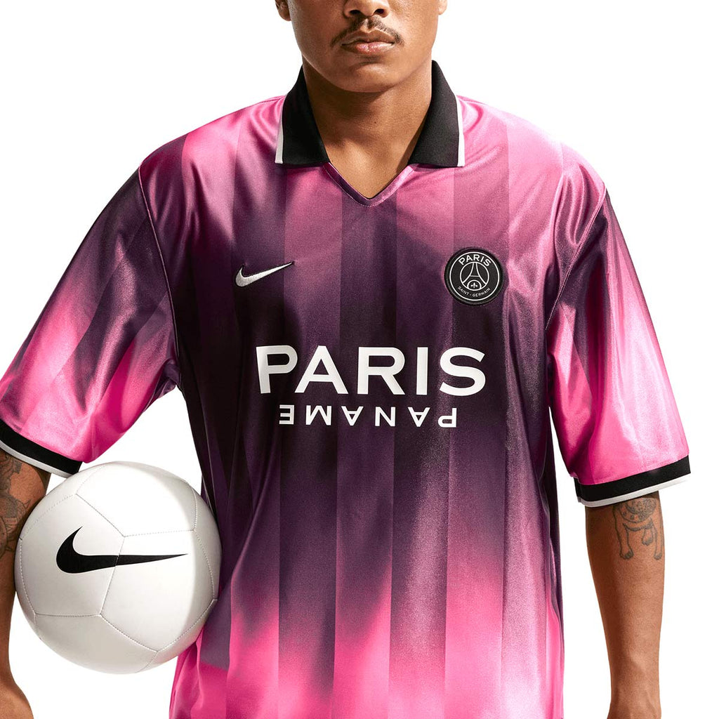 NIKE PARIS SAINT GERMAIN ENERGY SS TOP JERSEY - PINK BEAM/BLACK/BLACK/FIELD SILVER