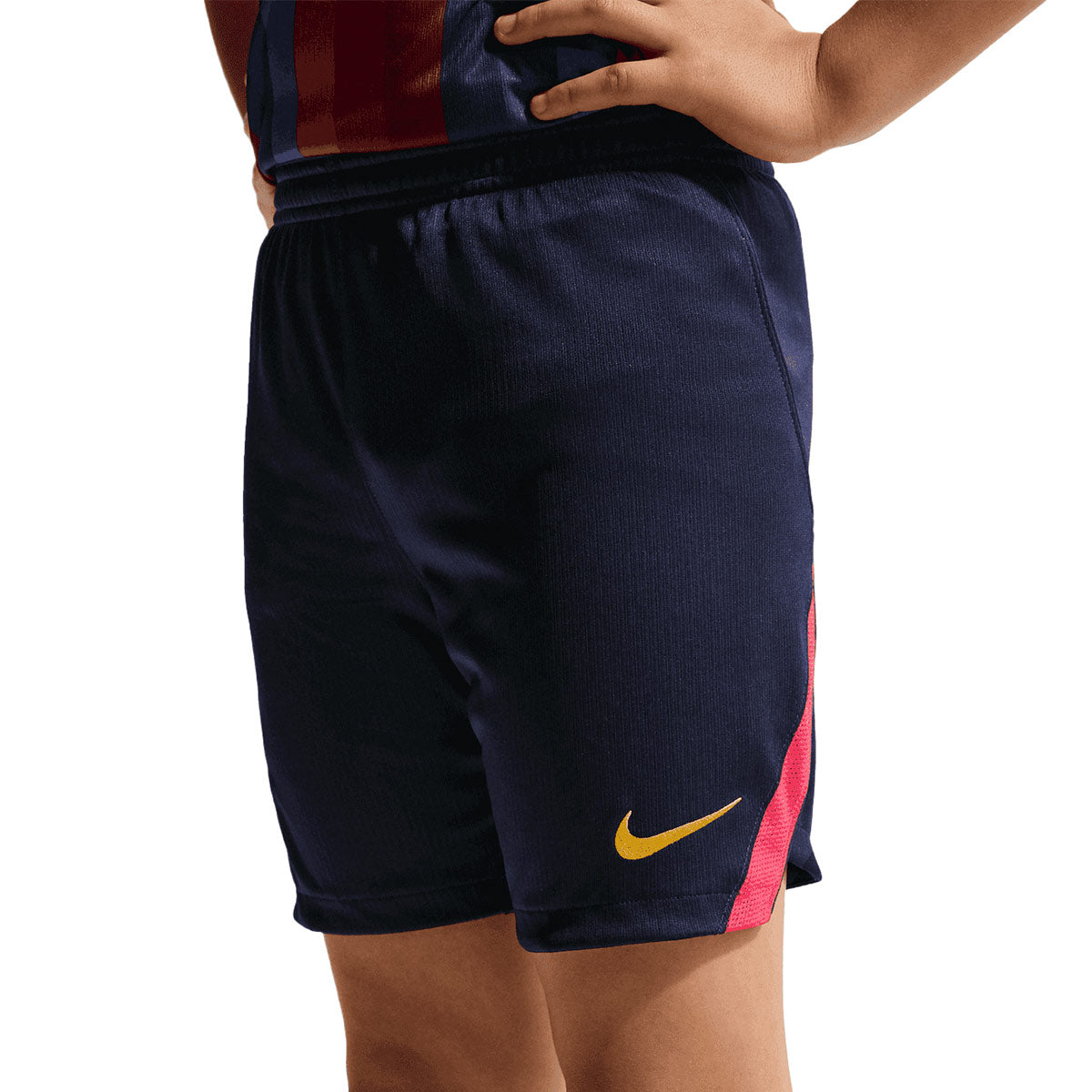 NIKE BARCELONA 2026/2027 HOME KIDS SHORTS - BLACKENED BLUE/MINERAL YELLOW