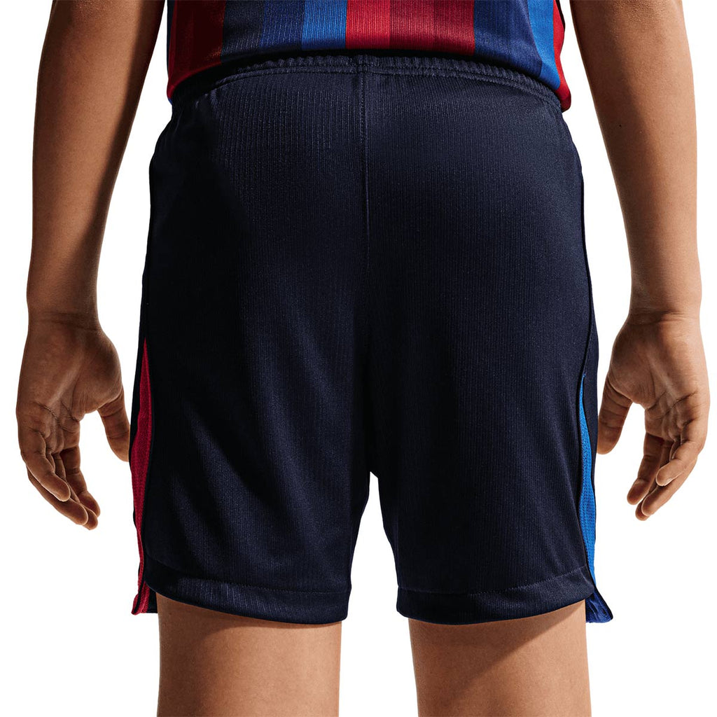 NIKE BARCELONA 2026/2027 HOME KIDS SHORTS - BLACKENED BLUE/MINERAL YELLOW