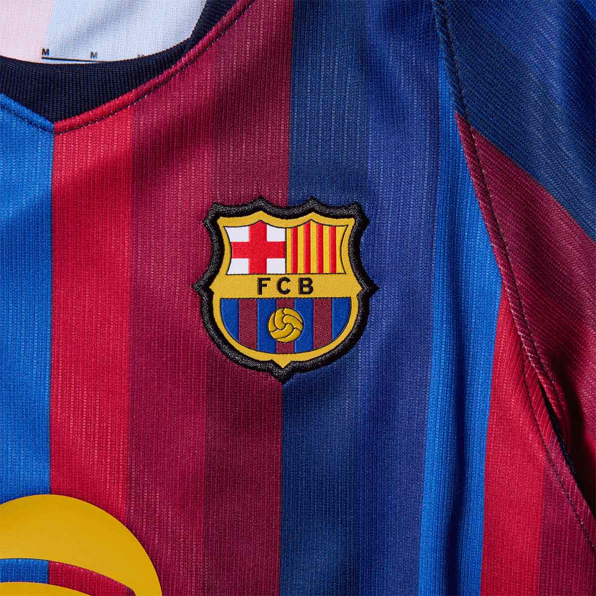 NIKE BARCELONA 2026/2027 HOME MINI JERSEY - DEEP GARNET/BLUE VOID/MINERAL YELLOW