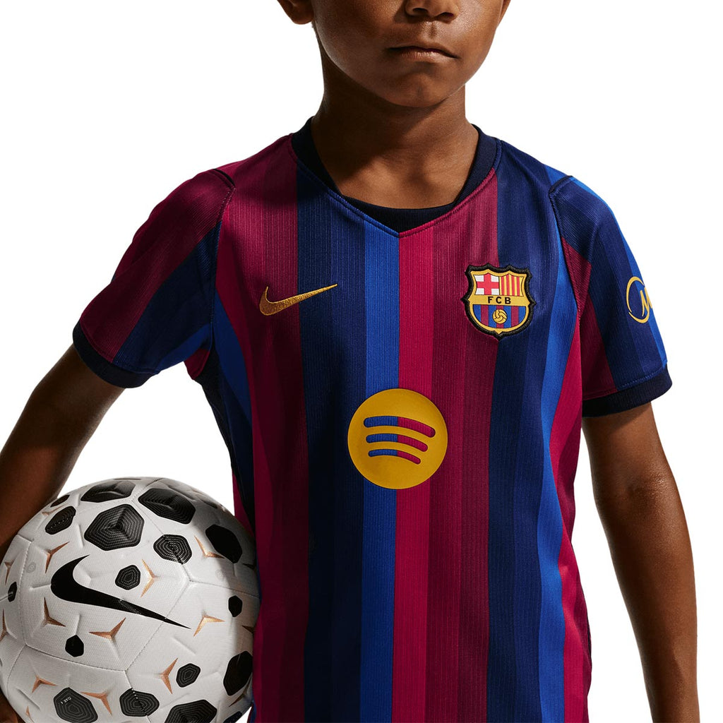NIKE BARCELONA 2026/2027 HOME MINI JERSEY - DEEP GARNET/BLUE VOID/MINERAL YELLOW