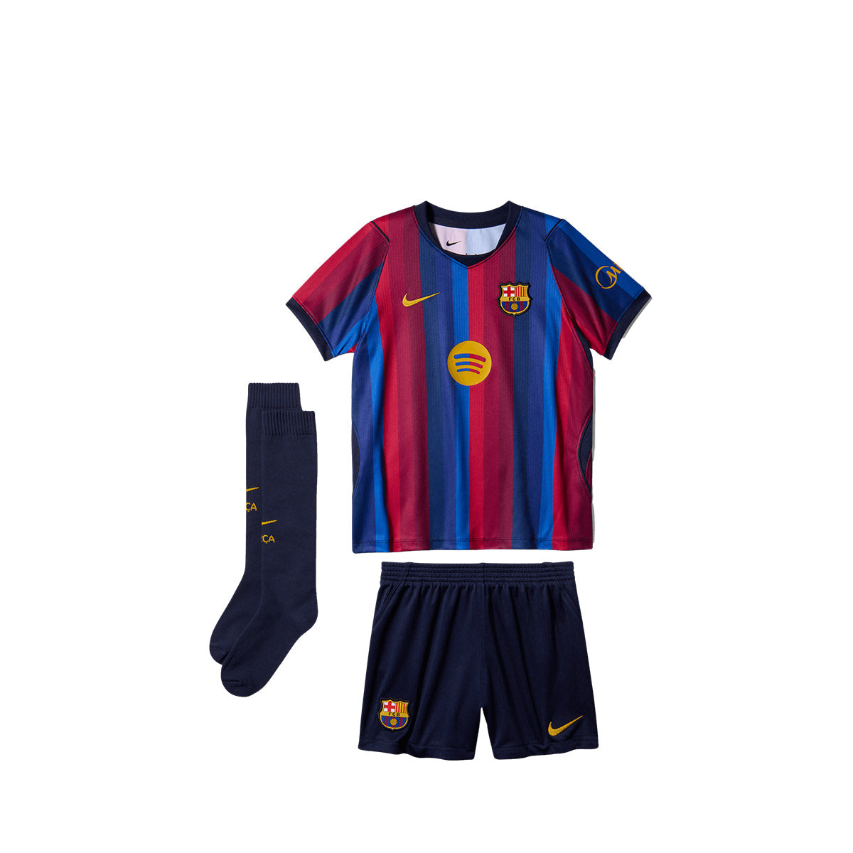 NIKE BARCELONA 2026/2027 HOME MINI JERSEY - DEEP GARNET/BLUE VOID/MINERAL YELLOW