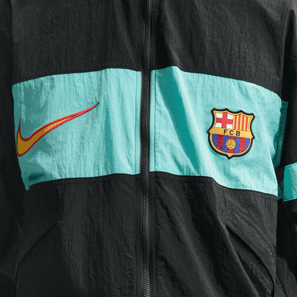 NIKE BARCELONA 2026/2027 THIRD REPEL I96 TRACK JACKET - BLACK/GREEN FROST/UNIVERSITY GOLD