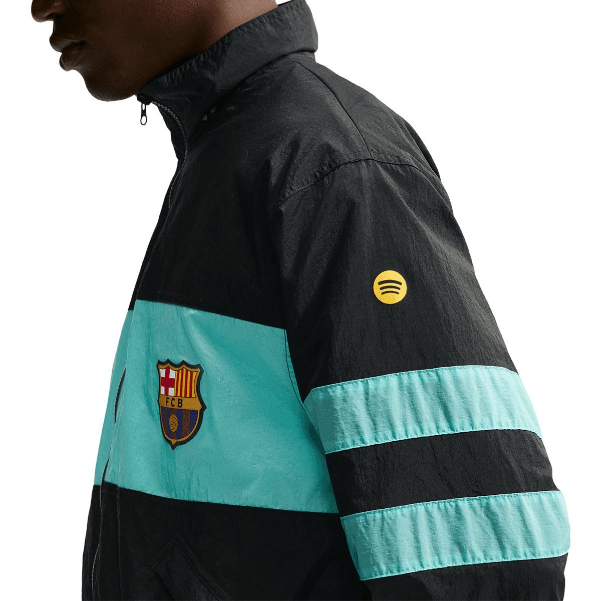 NIKE BARCELONA 2026/2027 THIRD REPEL I96 TRACK JACKET - BLACK/GREEN FROST/UNIVERSITY GOLD