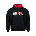 NIKE BRAZIL JORDAN P6 BROOKLYN FLEECE PO HOODIE - BLACK/UNIVERSITY RED